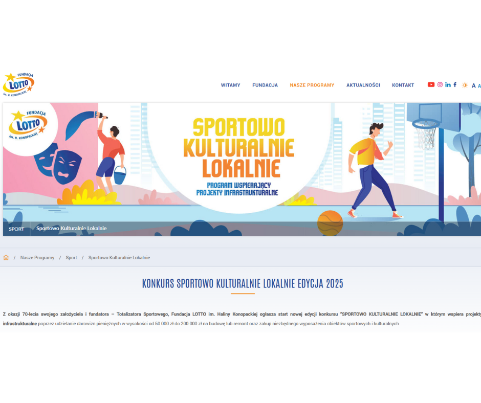 Konkurs Fundacji LOTTO: "SPORTOWO KULTURALNIE LOKALNIE"
