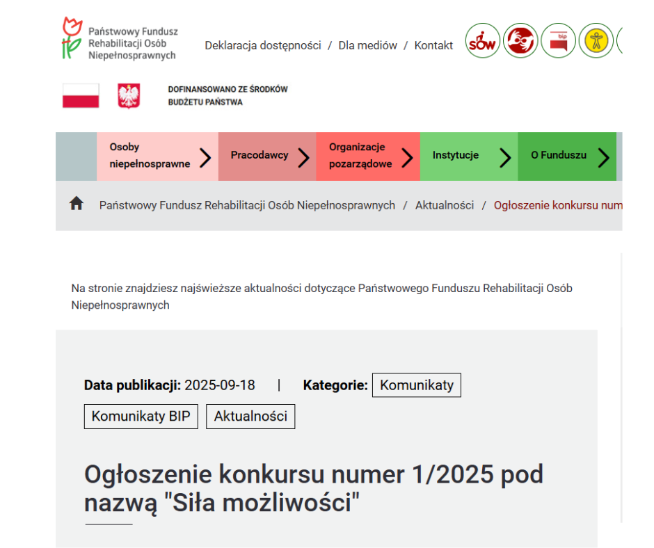 Konkurs PFRON: "Siła możliwości"