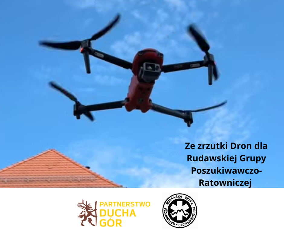 Dron ze zrzutki dla Rudawskiej Grupy Poszukiwawczo-Ratowniczej