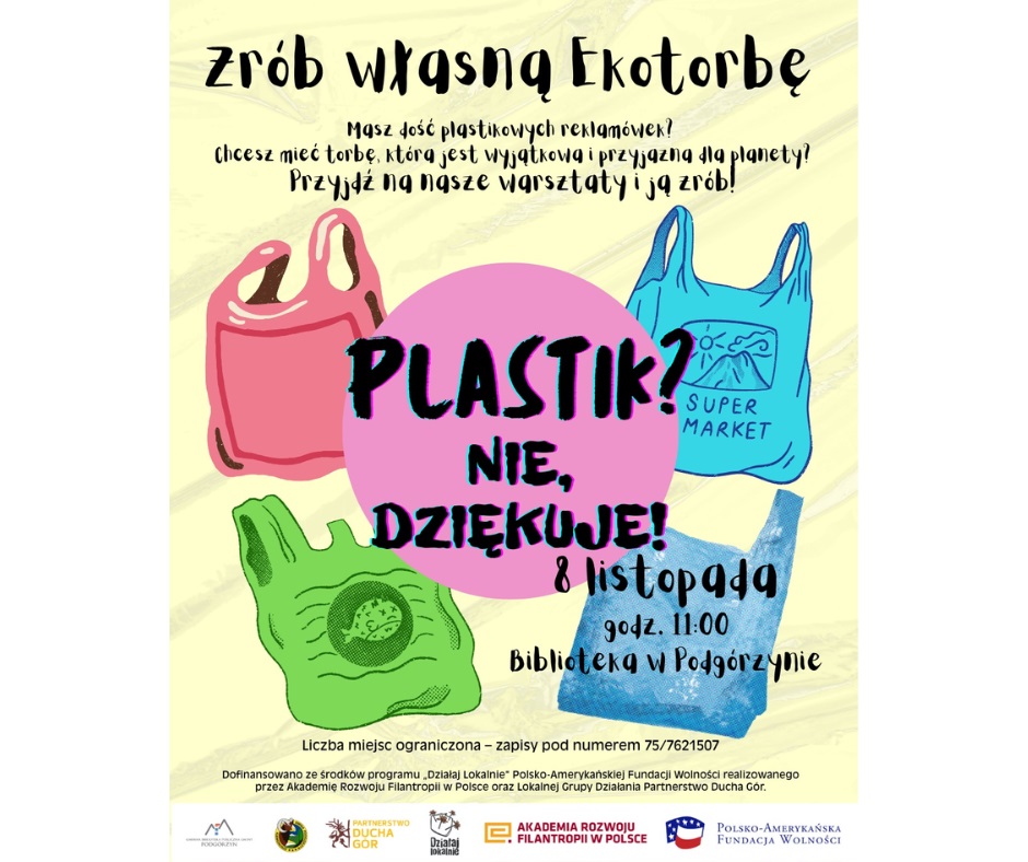 8 XI Warsztat w Podgórzynie. Zrób własną ekotorbę.