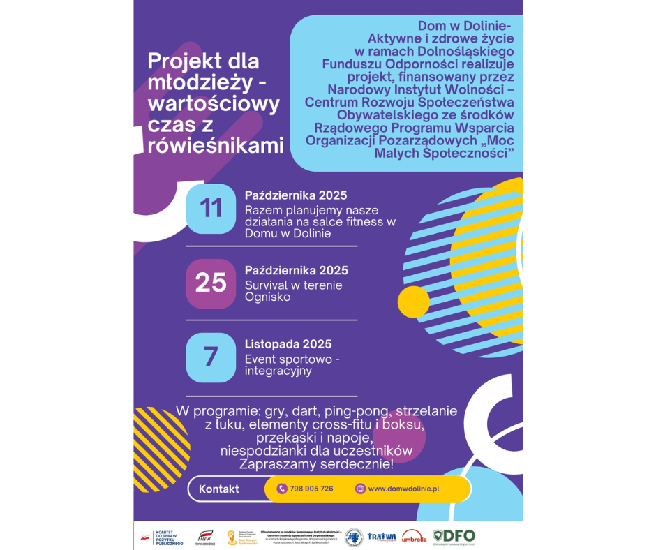 Fundacja Dom w Dolinie realizuje projekt z NIW Moc Małych Społeczności DFO