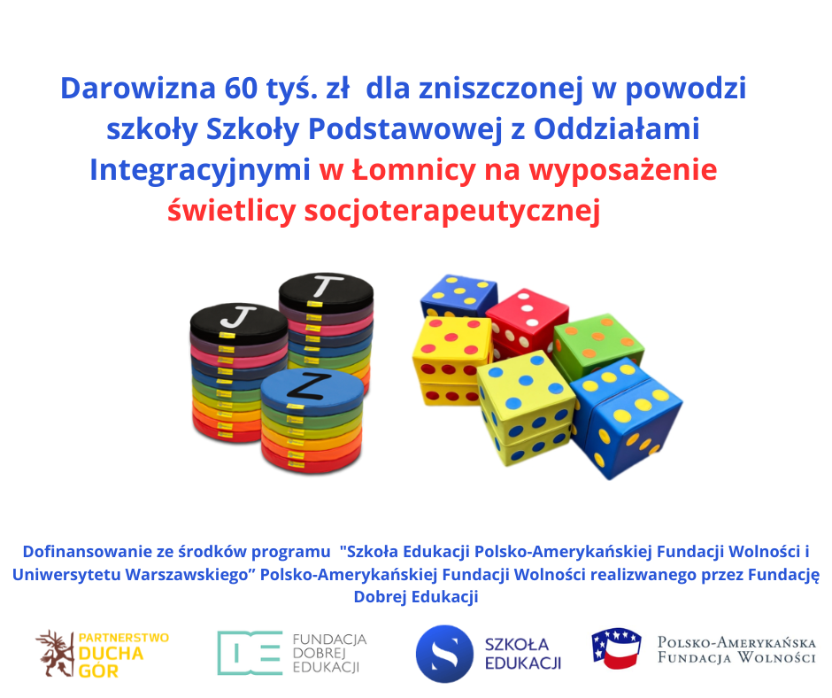 Darowizna 60 tys. zł na wyposażenie dla Szkoły Podstawowej w Łomnicy