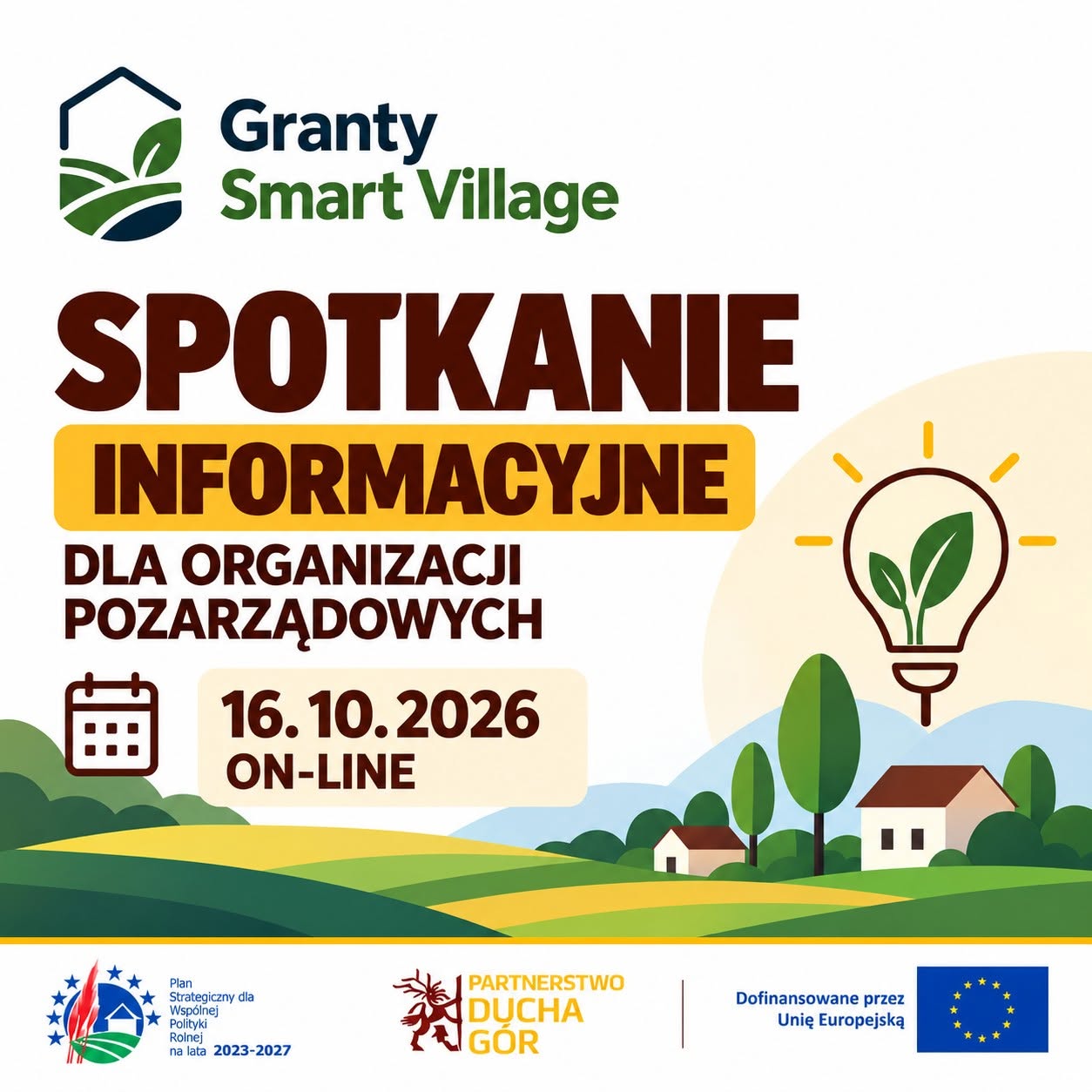 SMART VILLAGE – ZAPRASZAMY NA SPOTKANIE INFORMACYJNE ON-LINE! 16.10.2026