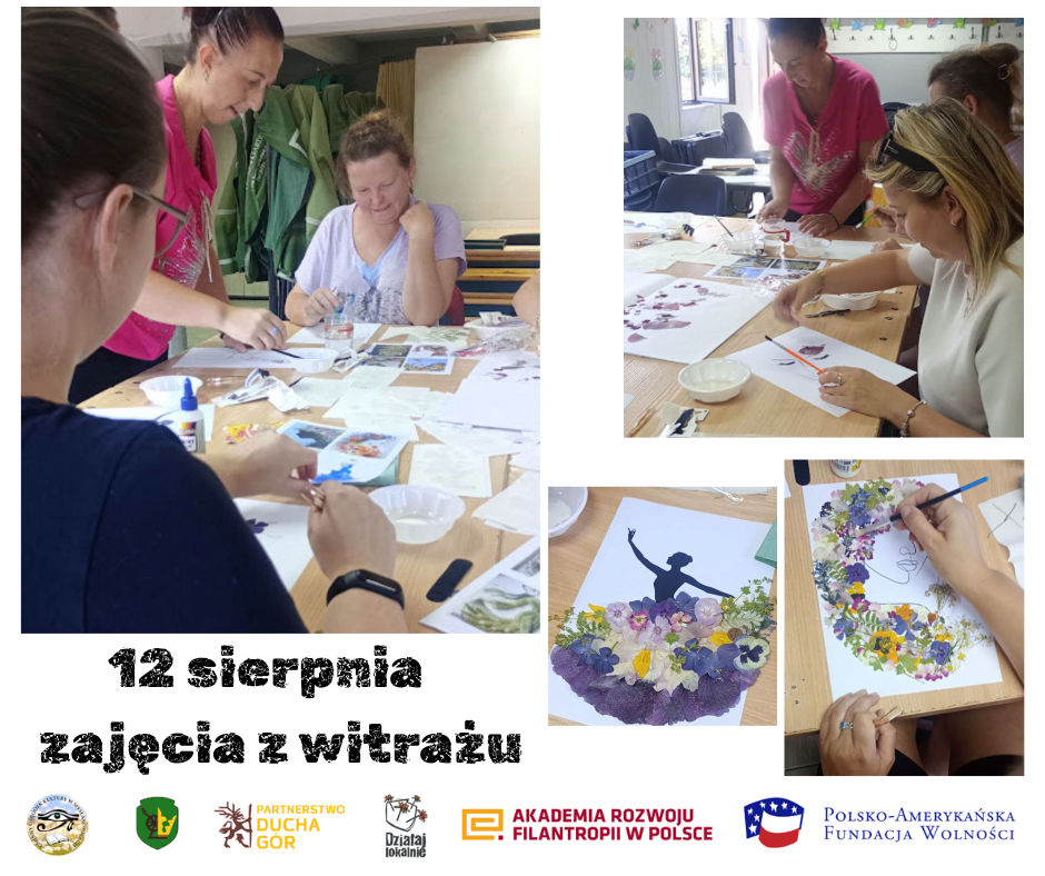 12 VIII pierwsze zajęcia z witrażu w Wojanowie - relacja