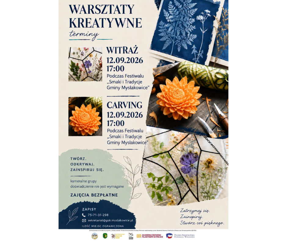 Zaproszenie na warsztaty do Mysłakowic 12.09.2026
