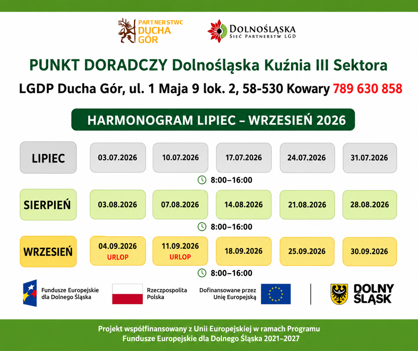 Dyżury doradcy dla NGO VII-IX.2026
