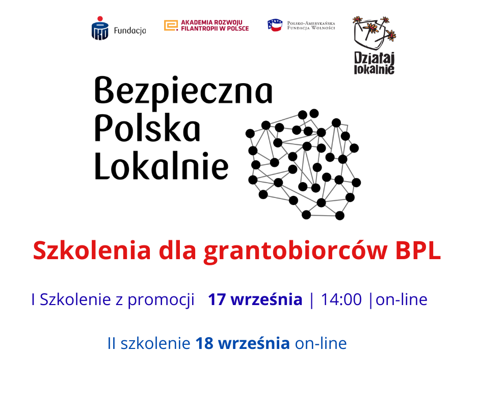 Szkolenia dla grantobiorców BPL 17 i 18.09.2026 on-line