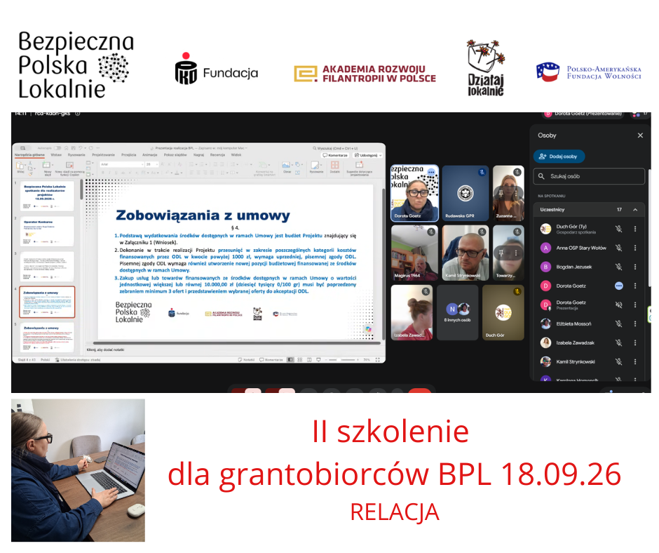 II szkolenie  dla grantobiorców BPL 18.09.26 RELACJA