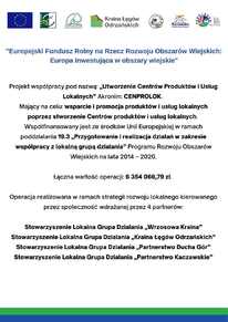 Nowy projekt LGD - „Utworzenie Centrów Produktów i Usług Lokalnych” o akronimie: CENPROLOK.
